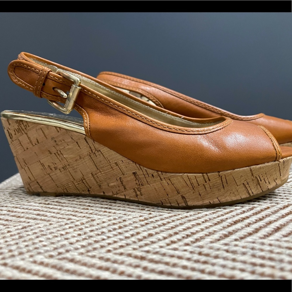 Michael Kors wedge cork heel,  sling back sandal.
